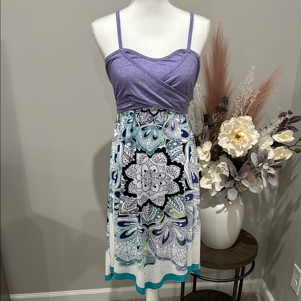 Purple and Blue Mandala Pattern Women's Dress